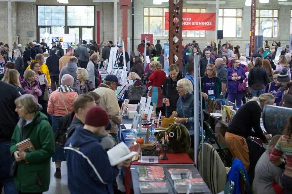 Emily at a book fair